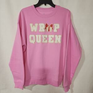 Wrap queen pink sweatshirt women's small